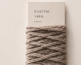 Custom yarn wound on a card