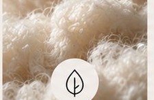 Raw natural fiber with leaf icon